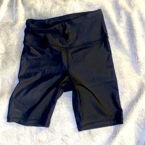 Bohme black metallic biker shorts. Small.